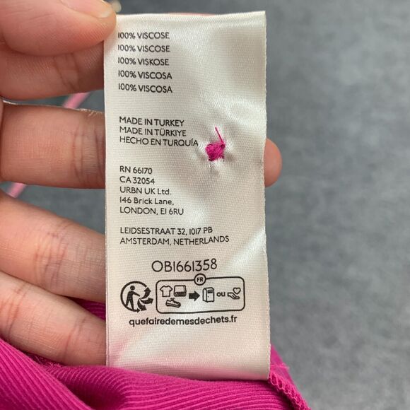 Maeve Tulip Satin Skirt Women 2 Anthropologie Pink Rose Front Split Button Front - Picture 11 of 16